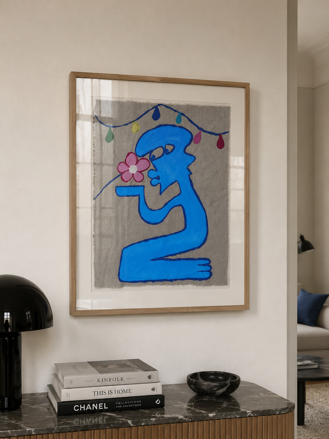 Under de kulørte lamper